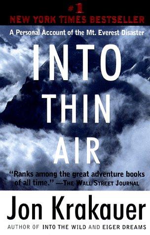 Into Thin Air by Jon Krakauer book cover (1997)