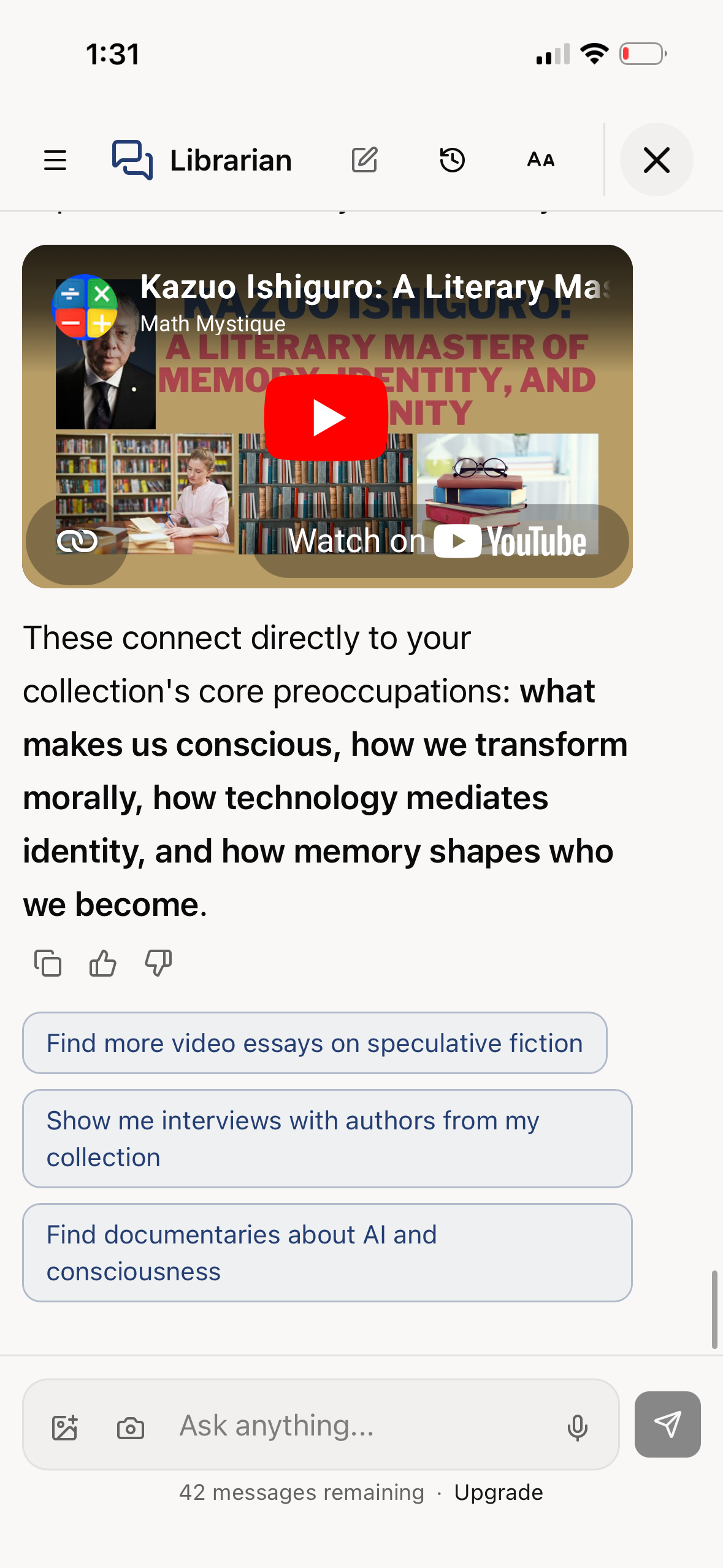 Achriom AI librarian chat